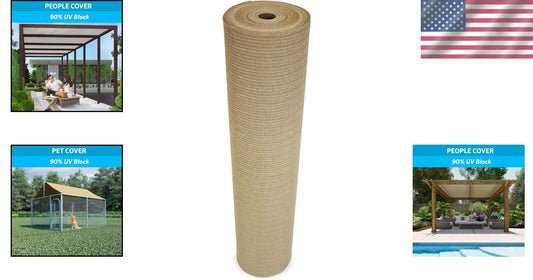 Breathable Outdoor Shade Cover - 90% UV Block, 6ft x 50ft for Gazebos & Vehicles