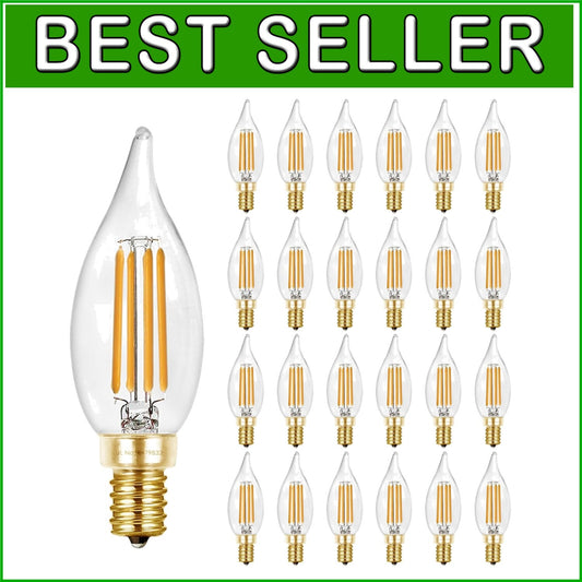 Energy-Efficient 4W E12 LED Bulbs - 450 Lumens, 40W Equivalent, Set of 24
