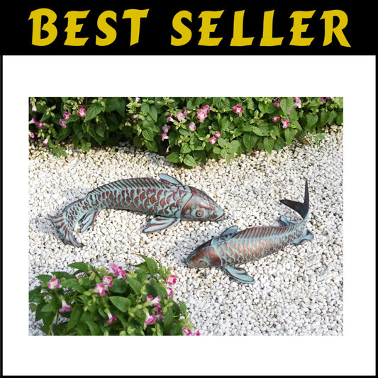 Unique Koi Fish Garden Decor - Durable Copper Statues for Indoors/Outdoors