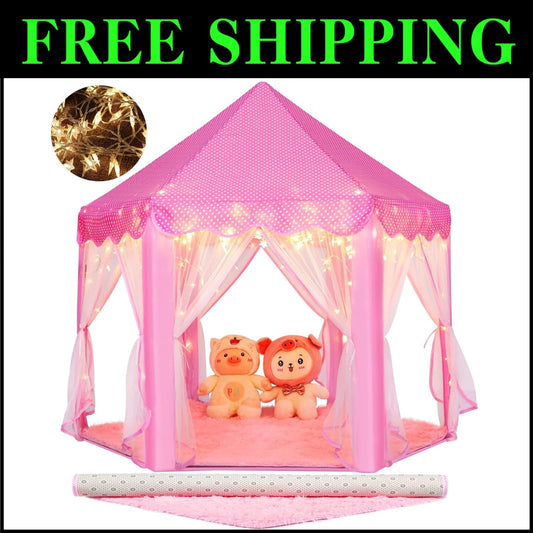 Enchanting Princess Play Tent with Star Lights - Perfect Kids Castle Adventure