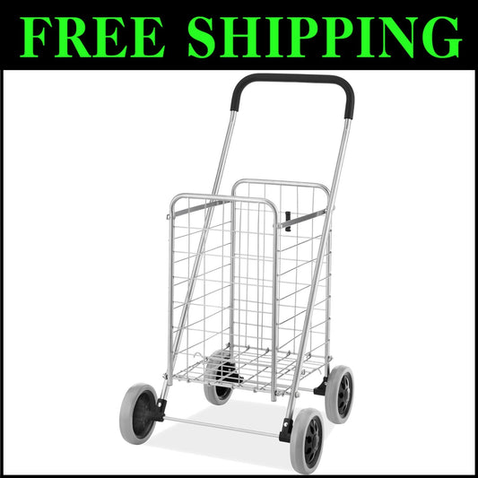 Versatile Folding Shopping Utility Cart for Groceries, Laundry & Gear - 7 lbs