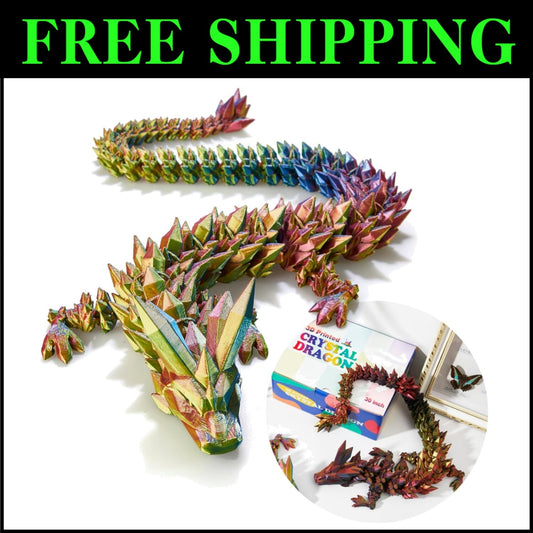 30'' Articulated 3D Dragon Sculpture - Stunning Home Decoration & Gift