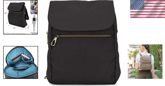 Stylish Slim Anti-Theft Backpack with RFID Slots and Zippered Compartment