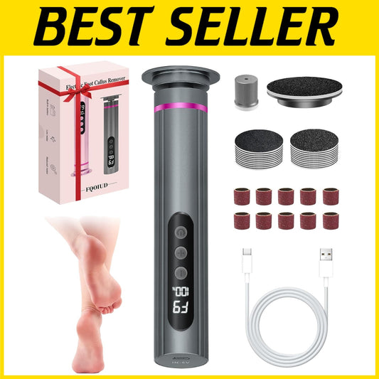 9-Speed Electric Foot File with Sandpaper Discs - Ideal Valentine's Gift