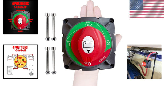 Durable 4.3" High Current Switch for 12-48V Battery Isolation - Marine & Vehicle