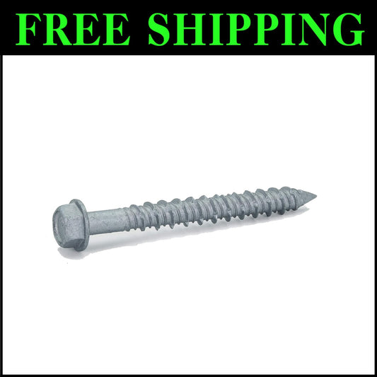 1/4" x 2-1/4" 410 Stainless Steel Hex Concrete Screws with Drill Bit - 50 Pack