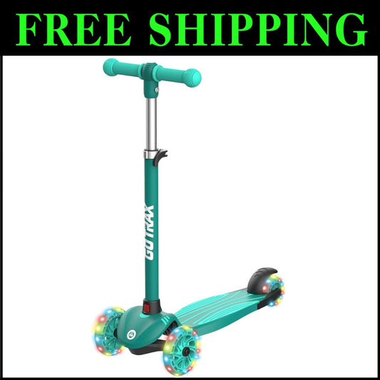 3-Wheel Kids Scooter with Light Up Wheels & Lean-to-Steer - Perfect for Ages 2-8