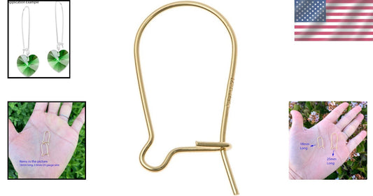 30pcs Gold Plated Sterling Silver Kidney Earring Hooks for Elegant DIY Jewelry
