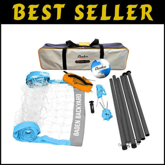 Weather-Resistant Backyard Volleyball Set with Toddler-Safe Poles & Accessories