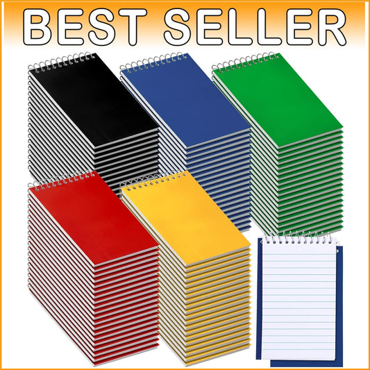 100 Assorted Mini Spiral Notebooks - 3x5 Inch Note Pads in Bright Colors