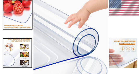 Clear Heavy Duty Table Protector Mat - 60x96 Inch PVC for All Occasions
