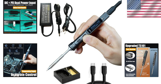 Fast Heating Programmable TS101 Soldering Iron Kit - Includes Everything Needed