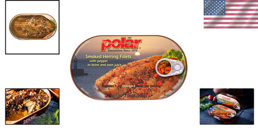 Norwegian Peppered Smoked Herring, 7.05oz Pack of 12 - Gourmet Taste Experience