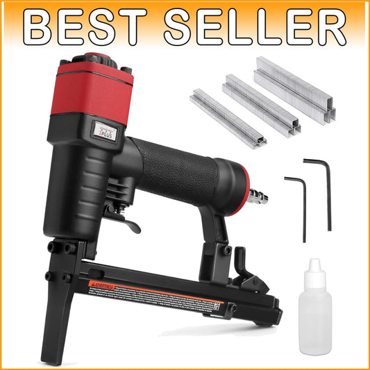 Adjustable Long Nose Pneumatic Stapler: Perfect for Upholstery & Wood Assembly