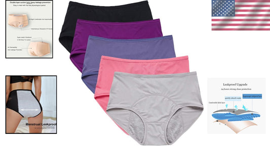 Breathable Leakproof Period Panties Multi-Pack XXS-5XL for Ultimate Comfort