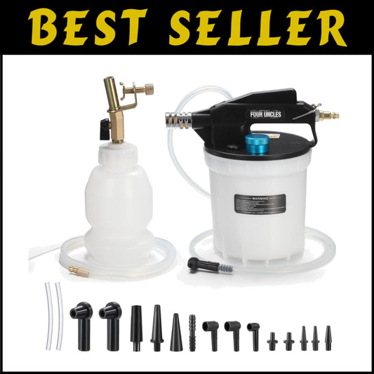 Efficient 2L Vacuum Brake Bleeder Kit with Built-in Silencer and Adapters