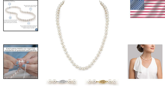 Luxury 18" Freshwater Cultured Pearl Necklace for Women - Perfect Gift Option