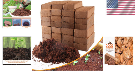 Coconut Coir Planting Bricks - 27 Pack Organic Mix with Low EC & pH Balance