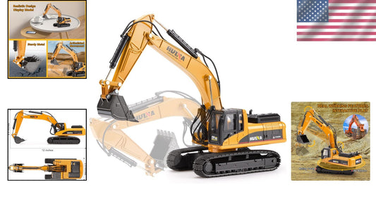 Diecast Construction Excavator - Realistic Metal Digger Toy for Boys & Kids