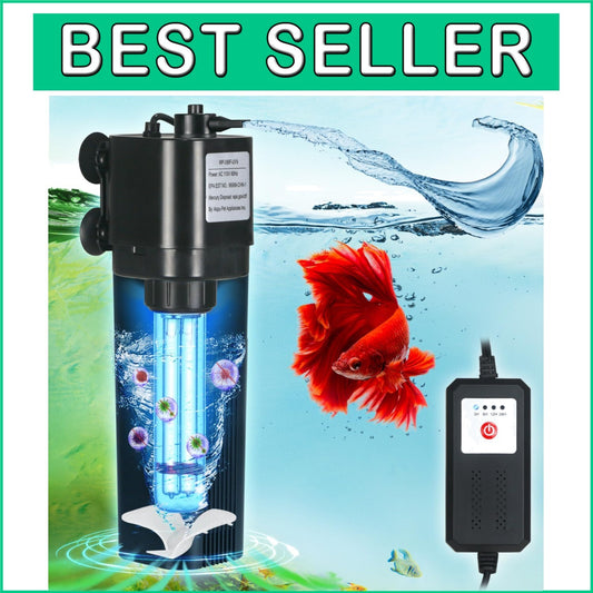 Dual Filter System Aquarium U-V Light with Timer for Clean Fish Tanks 40-75 Gal