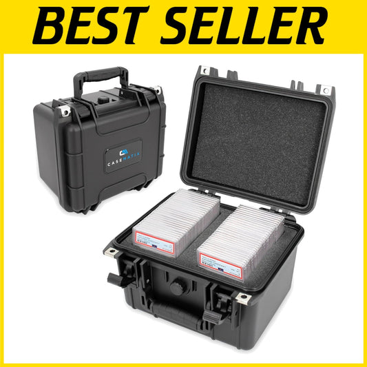 Collector's Waterproof Card Case with Lockable Handle & Dividers - For 40 Slabs