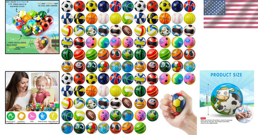 108 Pcs Colorful Mini Stress Balls - Perfect Fidget Prizes for Teens and Adults