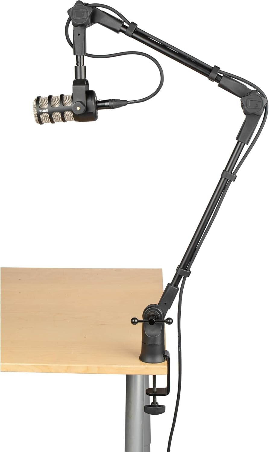 360-Degree Rotating Boom Arm - Ideal Desk Mic Stand for Podcasts & Broadcasts