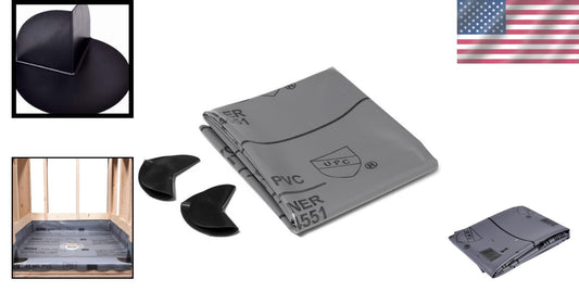 Ready-to-Use 5' x 6' PVC Shower Pan Liner with Corner Dams for Easy Installation