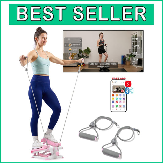 Full-Body Cardio Machine with Resistance Bands & SunnyFit App Connection