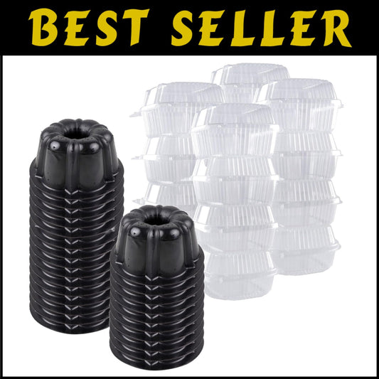 Innovative Bakeable Plastic Mini Cake Pan Set - 25 Pans + Storage Containers