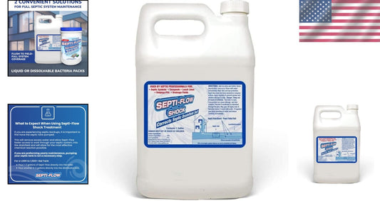 Shock Biodegradable Septic Drain Field Cleaner - 128 Fl Oz, Heavy-Duty Treatment