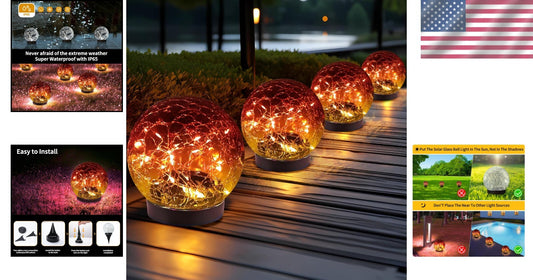 Elegant Solar-Powered Globe Lights - Waterproof and Remote-Controlled for Patios