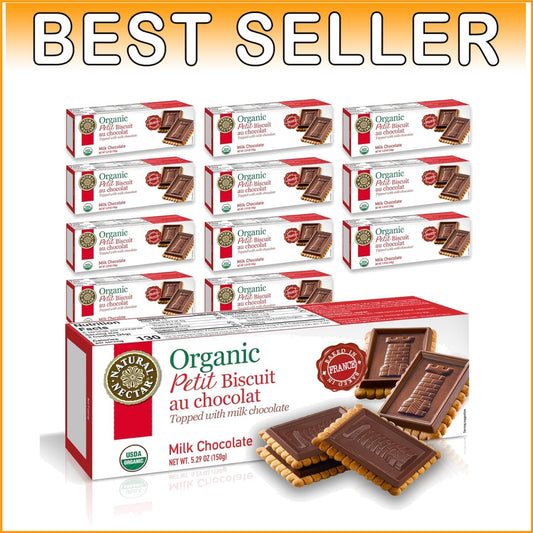 Luxury Organic Milk Chocolate Petit Biscuit Pack - 12 Snacks, Ideal for Sharing