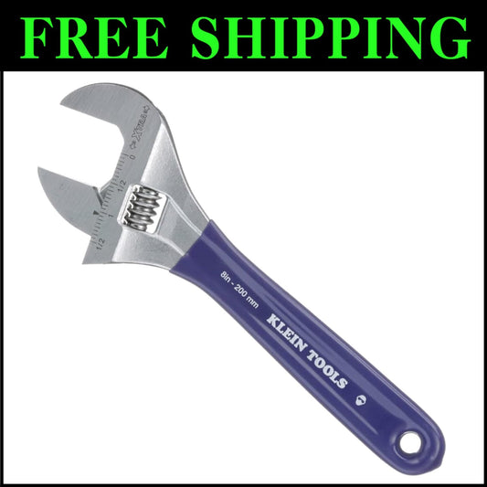 Extra Wide Jaw 8-Inch Adjustable Wrench - Induction Hardened Steel Craftsmanship