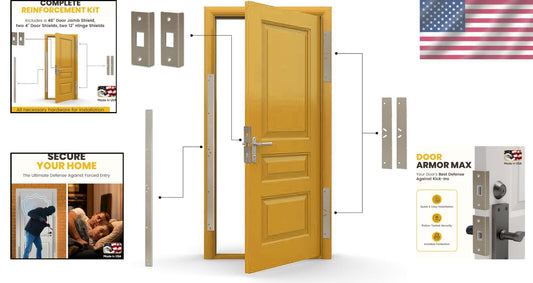 DIY Door Armor MAX Security System for Jambs & Hinges - 30-Minute Installation