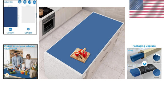 Premium 47"x23.6" Silicone Counter Mat - Durable, Non-Slip Protector for Cooking