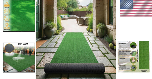 Durable 2'7" x 24' Artificial Grass Runner - Stylish and Functional Outdoor Rug