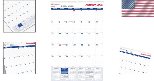 Elegant 2025 Wall Calendar - Monthly Layout with Eyelet Hanger & Reference Dates