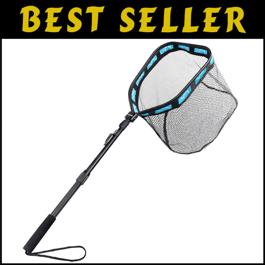 Floating Rubber Coated Fishing Net - Telescopic Handle for Easy Catch & Release