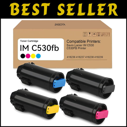High-Performance Toner Cartridge for Ricoh IM C530fb - 4 Colors Included