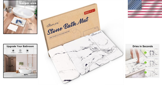 Diatomaceous Earth Non-Slip Bath Mat - 31.5X19.69" Fast-Drying White Elegance