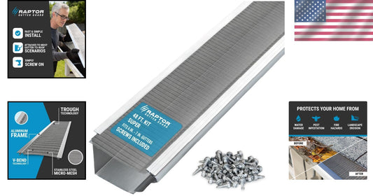 DIY-Friendly 48 FT Gutter Guard with Self-Tapping Screws - Rust-Resistant Steel