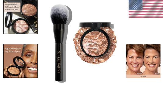 Bronze-n-Brighten Multipurpose Bronzer with Brush - Medium Shade for Radiance
