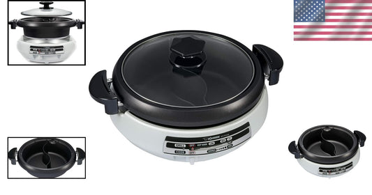 Nonstick Electric Skillet for Gas Stovetop - Dual Cooking Surface & Glass Lid