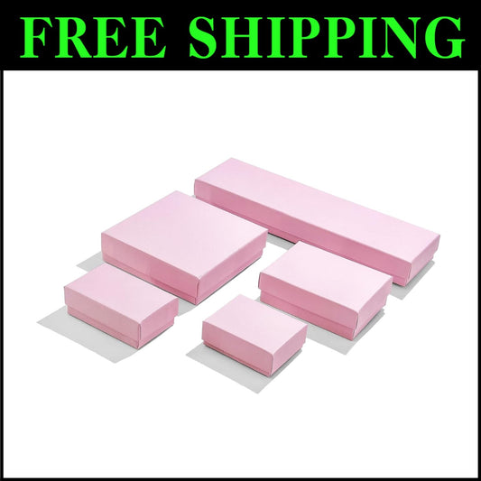 Affordable Cotton-Filled Jewelry Box Set – 100 Assorted Boxes in 5 Sizes