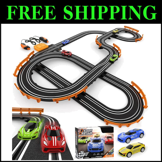 Dual Racing Slot Car Set with Remote Controls and Fast Cars – Fun for All Ages!