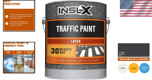 Interior/Exterior 1 Gallon Matte Black Traffic Line Marking Paint - Fast-Drying