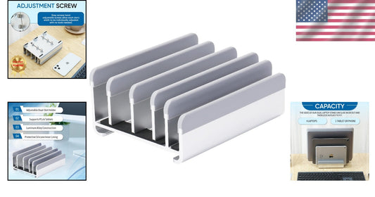 Adjustable Laptop Stand Holds 5 Devices - Modern Design & Tool-Free Adjustment