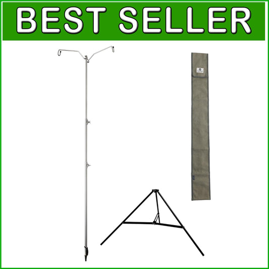 Camp-Ready Durable Lantern Stand with Dual Hooks & Tripod Design - D-240, D-243