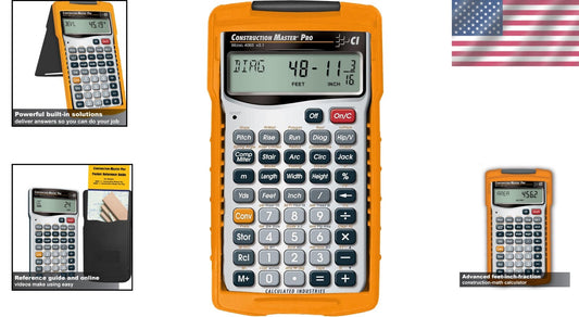 Professional Construction Math Calculator - Feet-Inch-Fraction Conversion Tool